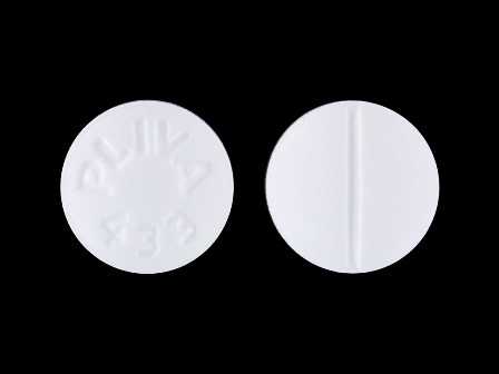 White, round tablet, PLIVA 433
