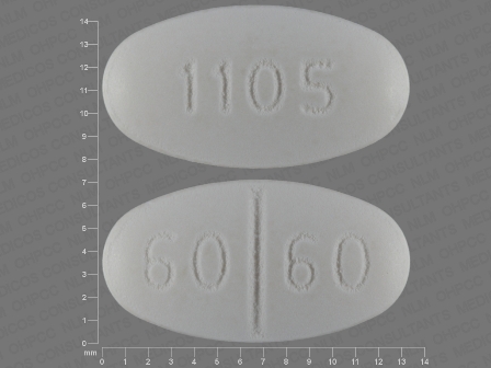 60 60 1105: (13668-105) Isosorbide Mononitrate 60 mg 24 Hr Extended Release Tablet by Ncs Healthcare of Ky, Inc Dba Vangard Labs