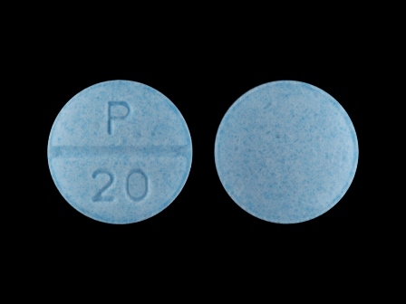 P 20: (23155-111) Propranolol Hydrochloride 20 mg Oral Tablet by Tya Pharmaceuticals