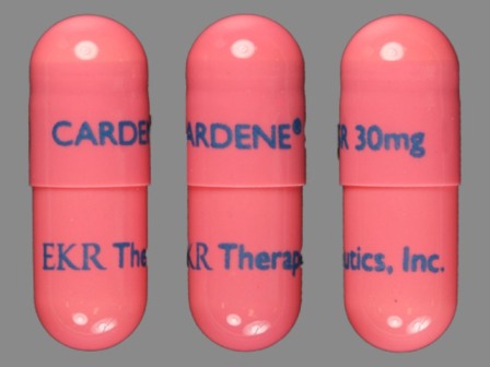 CARDENE SR 30 mg EKR Therapeutics Inc: (24477-515) 12 Hr Cardene 30 mg Extended Release Capsule by Ekr Therapeutics