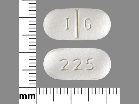 225 IG: (24658-130) Gemfibrozil 600 mg Oral Tablet by Blu Pharmaceuticals, LLC