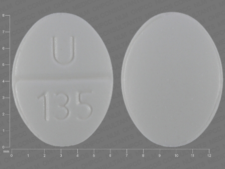 U 135: (29300-135) Clonidine Hydrochloride .1 mg Oral Tablet by Redpharm Drug, Inc.