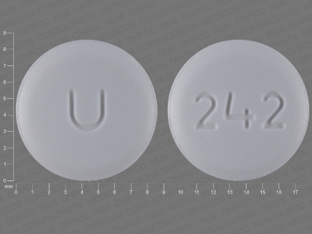 U 242: (29300-242) Amlodipine Besylate 5 mg/1 Oral Tablet by Unichem Pharmaceuticals (Usa), Inc.