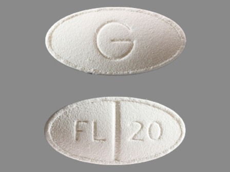 FL 20 G: (42291-279) Fluoxetine 20 mg (As Fluoxetine Hydrochloride 22.4 mg) Oral Tablet by Ncs Healthcare of Ky, Inc Dba Vangard Labs