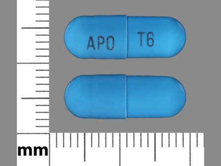 APO T6: (42291-812) Tizanidine Hydrochloride 6 mg Oral Capsule, Gelatin Coated by Avkare, Inc.