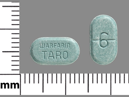 6 WARFARIN TARO: (43353-587) Warfarin Sodium 6 mg Oral Tablet by Remedyrepack Inc.