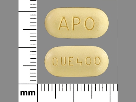 APO QUE400: (43353-852) Quetiapine Fumarate 400 mg Oral Tablet, Film Coated by Golden State Medical Supply, Inc.