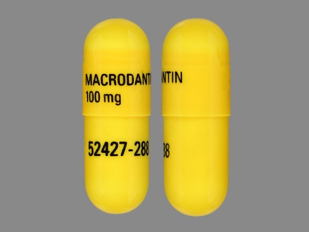 MACRODANTIN 100mg 52427 286: (47781-308) Nitrofurantoin 100 mg (Nitrofurantoin Macrocrystals 25 mg / Nitrofurantoin Monohydrate 75 mg) Oral Capsule by Alvogen Inc.