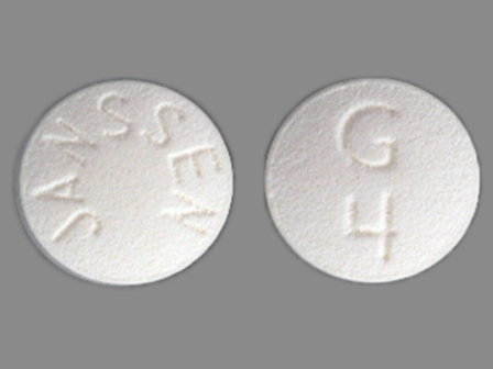 JANSSEN G 4: (50458-396) Razadyne 4 mg Oral Tablet by Janssen Pharmaceuticals, Inc.