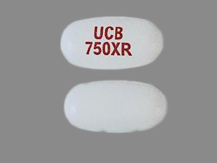 UCB 750XR: (50474-599) Keppra 750 mg Oral Tablet, Film Coated, Extended Release by Rxpak Division of Mckesson Corporation