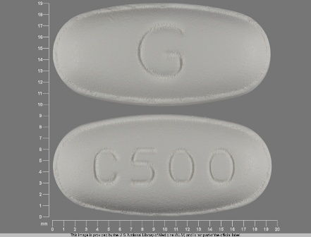 C500 G: (51079-673) Clarithromycin 500 mg Oral Tablet by Mylan Pharmaceuticals Inc.
