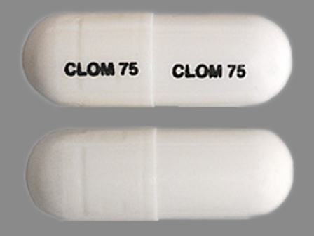 CLOM75: (51672-4013) Clomipramine Hydrochloride 75 mg Oral Capsule by Taro Pharmaceuticals U.S.a., Inc.