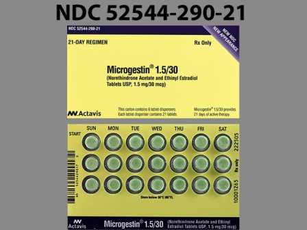 PD 915: (52544-290) Microgestin Oral Tablet by Actavis Pharma, Inc.