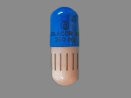 Dilacor XR 240 mg: (52544-484) 24 Hr Dilacor 240 mg Extended Release Capsule by Watson Pharma, Inc.
