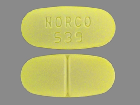 NORCO 539 Yellow Oval Pill