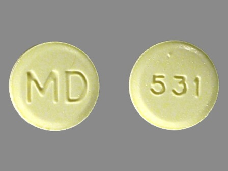 MD 531 Yellow round pill