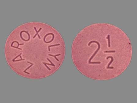 ZAROXOLYN 2 1 2: (53014-975) Zaroxolyn 2.5 mg Oral Tablet by Unither Manufacturing LLC