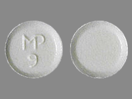 MP 9 white round pill