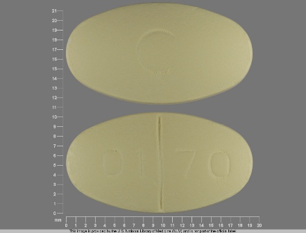 C 01 70 oval yellow pill