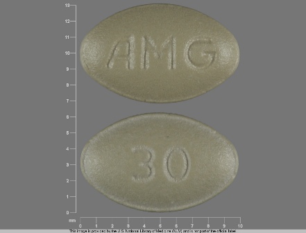 AMG 30: (55513-073) Sensipar 30 mg Oral Tablet by Cardinal Health