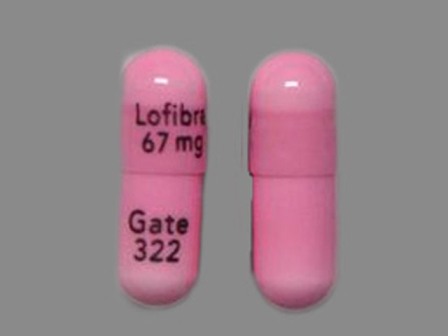 Lofibra 67 mg Gate 322: (57844-322) Lofibra 67 mg Oral Capsule by Teva Select Brands