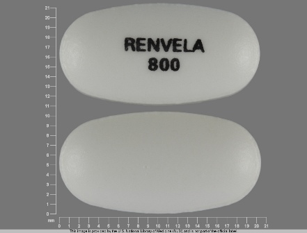 RENVELA 800: (58468-0130) Renvela 800 mg Oral Tablet, Film Coated by Atlantic Biologicals Corps