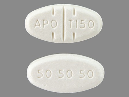 APO T150 50 50 50: (60429-230) Trazodone Hydrochloride 150 mg Oral Tablet by A-s Medication Solutions