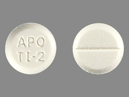 APO TI 2: (60429-241) Tizanidine 2 mg Oral Tablet by Nucare Pharmaceuticals, Inc.