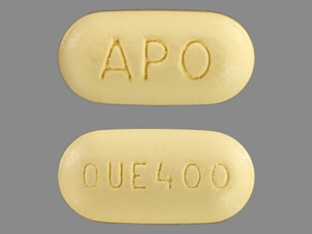 APO QUE400: (60429-376) Quetiapine (As Quetiapine Fumarate) 400 mg Oral Tablet by Golden State Medical Supply, Inc.