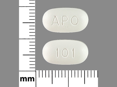oblong white tablet APO 101