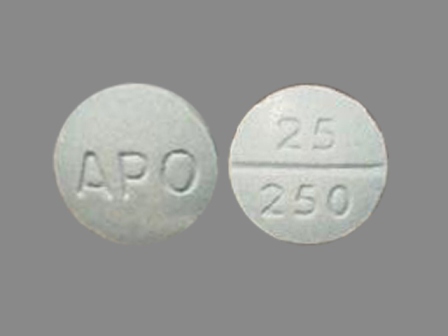 APO 25 250: (60505-0130) Carbidopa 25 mg / L-dopa 250 mg Oral Tablet by Apotex Corp.