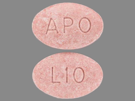 APO L10: (60505-0186) Lisinopril 10 mg Oral Tablet by Apotex Corp.