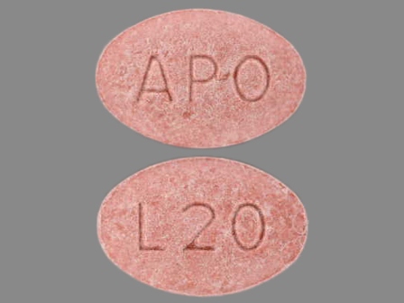 APO L20: (60505-0187) Lisinopril 20 mg Oral Tablet by Apotex Corp.
