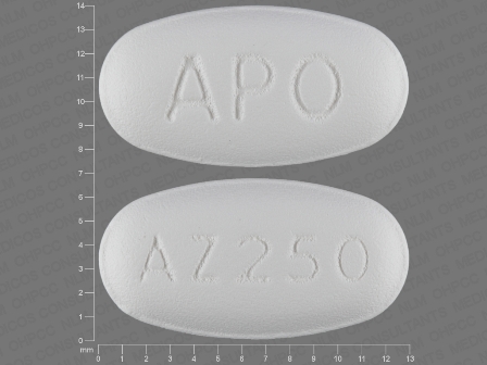 APO AZ250: (60505-2581) Azithromycin Dihydrate 250 mg Oral Tablet, Film Coated by Cardinal Health