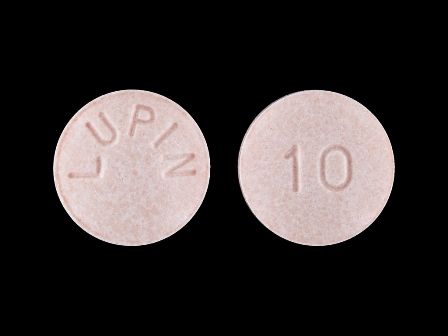 LUPIN 10: (60687-325) Lisinopril 10 mg Oral Tablet by Bryant Ranch Prepack