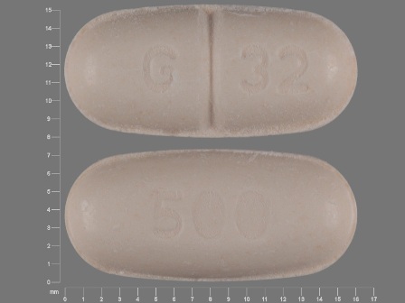 G 32 500: (60687-491) Naproxen 500 mg Oral Tablet by St. Mary's Medical Park Pharmacy
