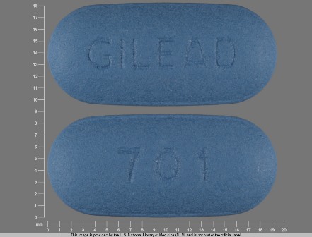 GILEAD 701: (61958-0701) Truvada (Emtricitabine 200 mg / Tenofovir Disoproxil Fumarate 300 mg (Tenofovir Disoproxil 245 mg) ) Oral Tablet by State of Florida Doh Central Pharmacy