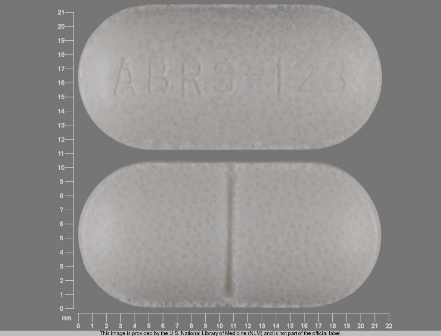 Oblong white tablet