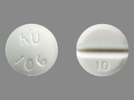 10 KU 106: (62175-106) Isosorbide Mononitrate 10 mg Oral Tablet by Kremers Urban Pharmaceuticals Inc.