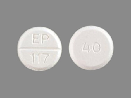 EP 117 40: (64125-117) Furosemide 40 mg Oral Tablet by Remedyrepack Inc.