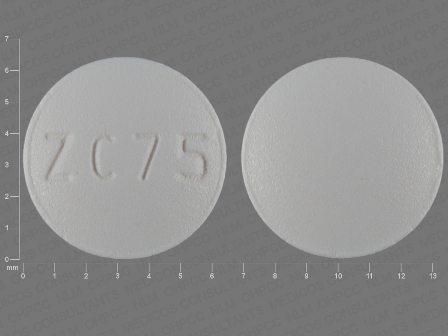 ZC 75: (68084-272) Risperidone 1 mg Oral Tablet, Film Coated by Tya Pharmaceuticals