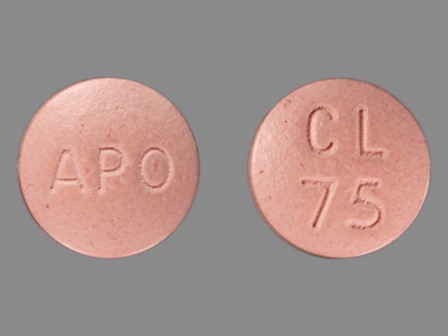 APO CL 75: (68084-536) Clopidogrel 75 mg/1 Oral Tablet, Film Coated by American Health Packaging