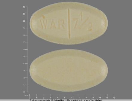 WAR 7 1 2: (68382-058) Warfarin Sodium 7.5 mg Oral Tablet by Remedyrepack Inc.