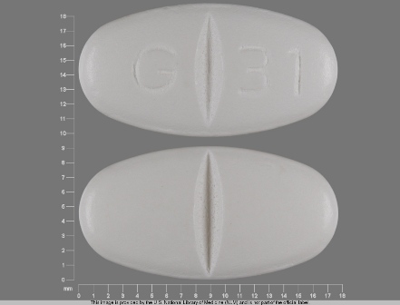 G 31: (68462-126) Gabapentin 600 mg Oral Tablet by Ncs Healthcare of Ky, Inc Dba Vangard Labs