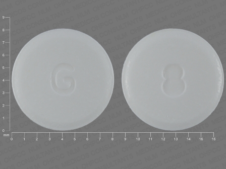 G 8: (68462-158) Ondansetron 8 mg Disintegrating Tablet by Glenmark Generics Inc., USA
