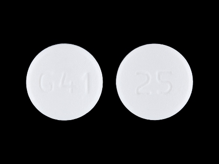 G41 25: (68462-165) Carvedilol 25 mg Oral Tablet by Remedyrepack Inc.