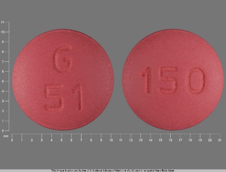G51 150: (68462-248) Ranitidine 150 mg (As Ranitidine Hydrochloride 168 mg) Oral Tablet by Glenmark Generics Inc., USA