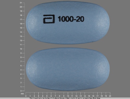 A 1000 20: (0074-3455) Simcor 1000/20 24 Hr Extended Release Tablet by Abbvie Inc.