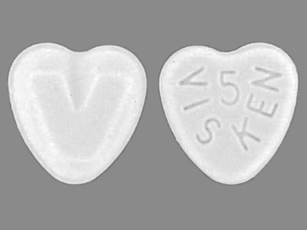 VISKEN 5 V: (0078-0111) Visken 5 mg Oral Tablet by Novartis Pharmaceuticals Corporation