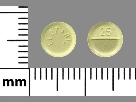 CLOZARIL 25: (0078-0126) Clozaril 25 mg Oral Tablet by Hls Therapeutics (Usa), Inc.